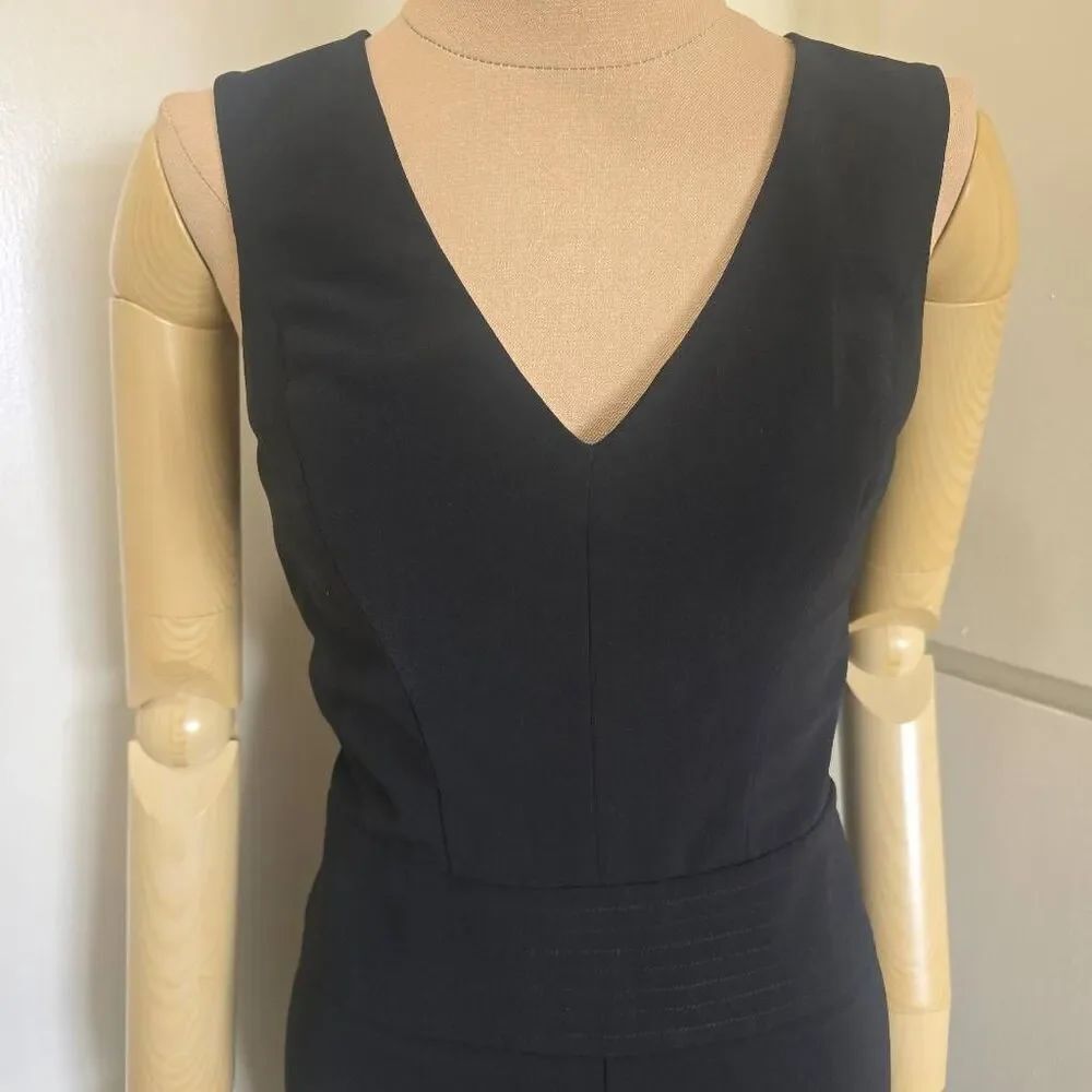 bebe Blk "Rare Earth" Multi Strap Back Detail Jumpsuit,V-Neck,Sleeveless, NWT, 6
